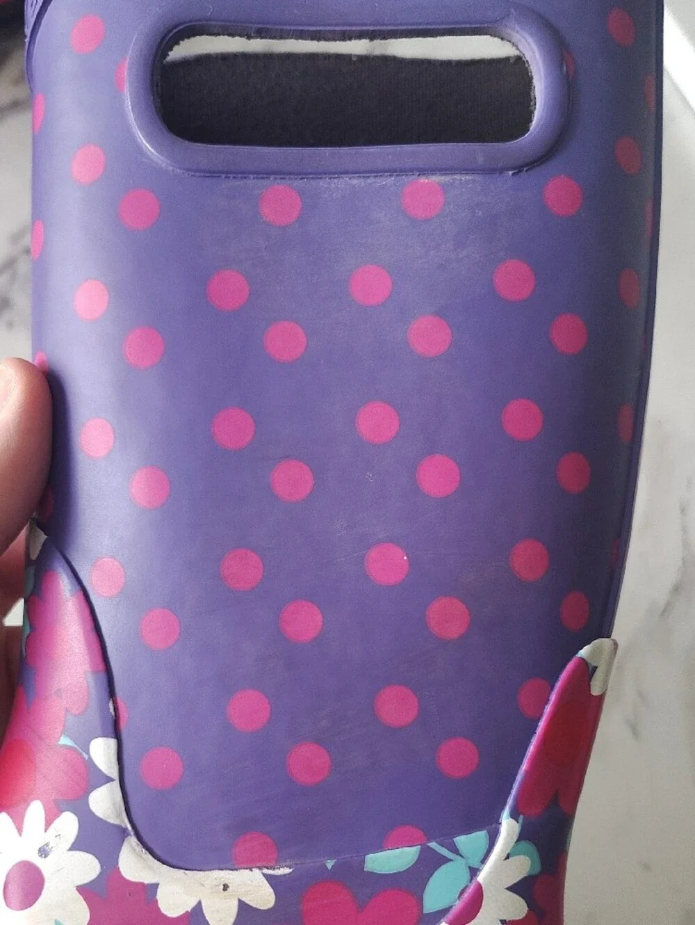 Bogs Purple Pink Floral Rain Boots Size 2